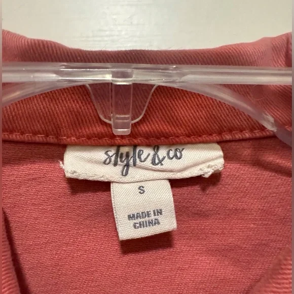 Style & Co.—Denim Jacket, S, Coral/Salmon/Pink, EUC—Worn & Washed Once! So cute! - Picture 5 of 5